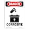 Signmission Safety Sign, OSHA Danger, 7" Height, Corrosive, Portrait OS-DS-D-57-V-1103 - alternate 1